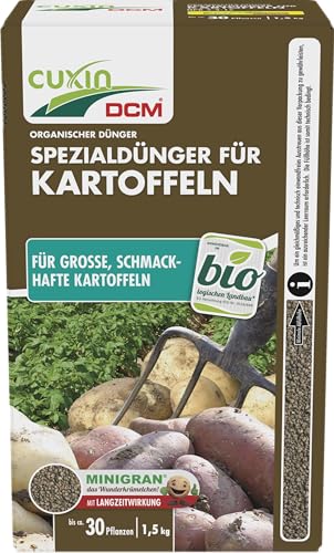 CUXIN DCM Spezialdünger für Kartoffeln - Spezialdünger - Mit MINIGRAN® TECHNOLOGY - Dünger für Kartoffeln - Bio-Dünger - Kartoffeldünger - organischer Dünger - 1,5 kg für 30 m² von Cuxin