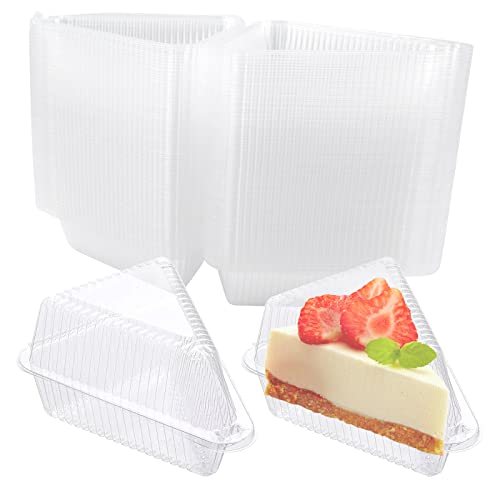 100 Stück Kuchenscheiben-Behälter mit Deckel Transparenter Kunststoff Tortenschachteln Cupcake Boxen Dreieck Dessert Kuchen Box für Kuchen, Snacks, Obst Verpackung von Cuyacili