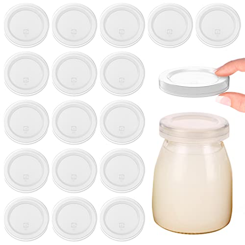 18 Stück Dosendeckel Widerverwendbarer Dosendeckel Joghurt Flasche Cap Verstärkte Abdeckung Milchflasche Gelee Cup Deckel Pudding Abdeckung Jar Deckel Dia (Behälter nicht enthalten) von Cuyacili