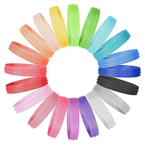 20 Stück 3D Stift Filament PLA 3D Drucker Stift Set 20 Farben 3D Stifte Nachfüllungen für Kinder Erwachsene Geschenk 5m/16.4 Zufällige Farbe von Cuyacili