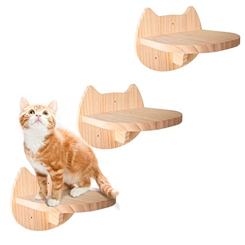 Cuyacili 3 Stück Kletterwand für Katzen Katzenhängematte Katzenleiter aus Holz Katzentreppe Wand Katzentreppen Für Katzen zum Spielen und Sport Home Einrichtungsdekoration Modernes Möbel von Cuyacili