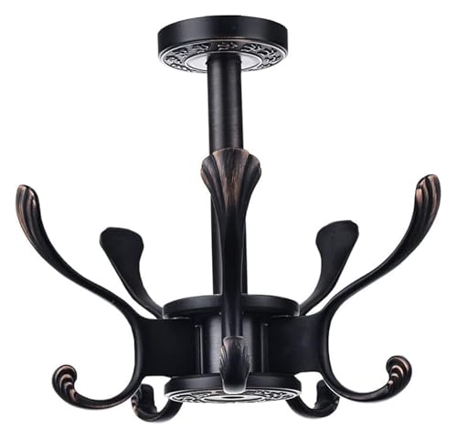 CvbGNJm Kleiderbügel, Türhänger, Wandhaken, moderne drehbare Kleiderhaken, for Einschrauben, Schlüsselhalter, Organizer-Rack mit robustem Metallwasser for Aufhängen unter dem(Black) von CvbGNJm