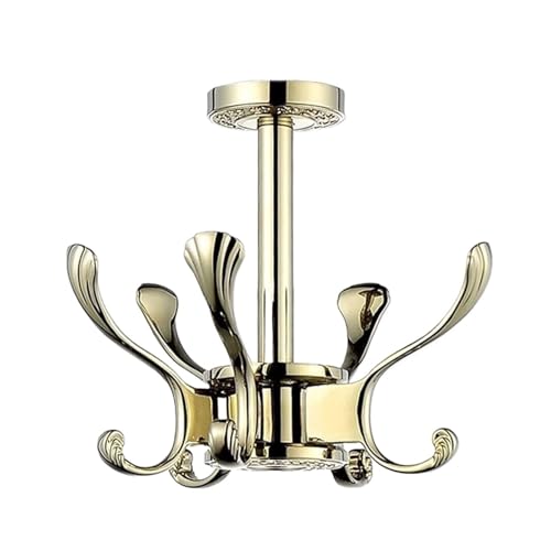 CvbGNJm Kleiderbügel, Türhänger, Wandhaken, moderne drehbare Kleiderhaken, for Einschrauben, Schlüsselhalter, Organizer-Rack mit robustem Metallwasser for Aufhängen unter dem(Gold) von CvbGNJm