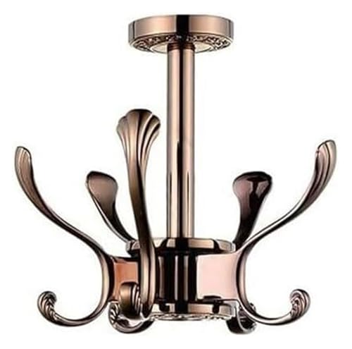 CvbGNJm Kleiderbügel, Türhänger, Wandhaken, moderne drehbare Kleiderhaken, for Einschrauben, Schlüsselhalter, Organizer-Rack mit robustem Metallwasser for Aufhängen unter dem(Rose Gold) von CvbGNJm