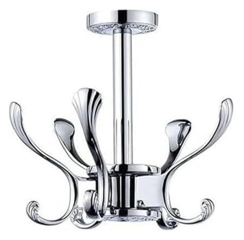 CvbGNJm Kleiderbügel, Türhänger, Wandhaken, moderne drehbare Kleiderhaken, for Einschrauben, Schlüsselhalter, Organizer-Rack mit robustem Metallwasser for Aufhängen unter dem(Silver) von CvbGNJm