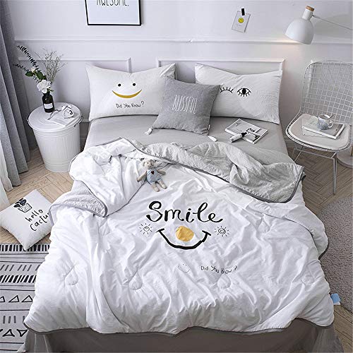 Smile Summer Cool with Pure Color Water Washed Cotton Soft Air Conditioner Thin Quilt-Core Sheet Bequem weiß von Cvbndfe