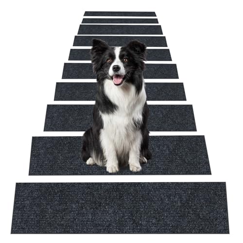 Rutschfester Teppich, 40,6 x 22,1 cm, wiederverwendbar, Treppenteppich, maschinenwaschbar, für Kinder und Hunde, 10 Stück von CvoMep