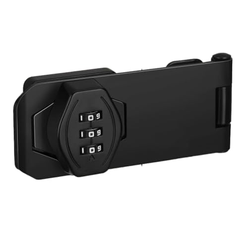 Cvoepobey 1 Stk. Schrankschloss Ohne Schlüssel, Schwarz, Metall, 4, 3-Stelliger Zahlenkombinationscode, Bügelschloss mit Drehknopf, für Holzschubladen und Schränke. von Cvoepobey