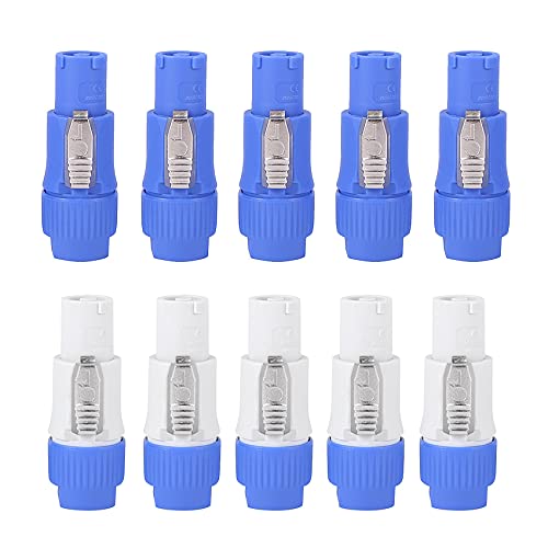 Cvoepobey 10 Teile/Los Nac3Fca Speakon Stecker 3 Pin Powercon Stecker 20A 250 V Ac Power Verbinder Blau und von Cvoepobey