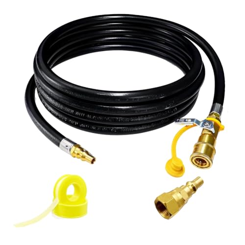 Cvoepobey 12 Fuß Schnellkupplungs-Propanschlauch für Wohnmobil für Grill, mit 1/4 Schnellkupplungsstecker X 3/8 Innengewinde von Cvoepobey