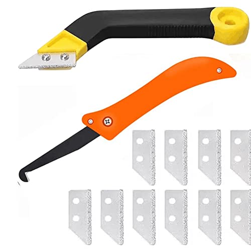 Cvoepobey 12Er-Set Fugenschaber Klapphakenmesser FugensäGe Werkzeugband 6 Ersatzklingen Fliesenfugenfugenreiniger von Cvoepobey