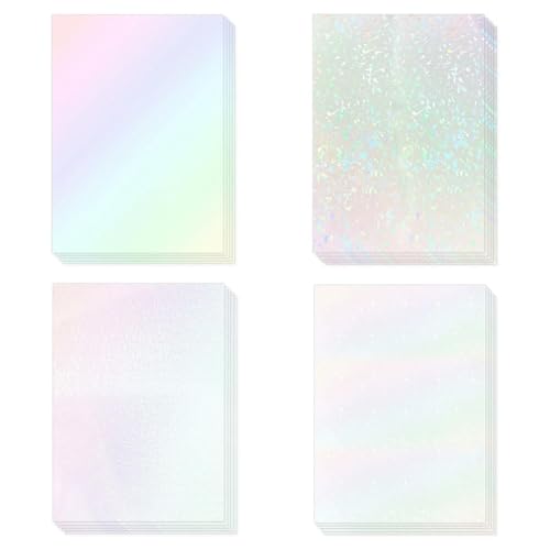 Cvoepobey 20 Blatt Holografisches Aufkleberpapier, A4-Größe, Vinyl-Laminierungsaufkleberfolie, Wasserdicht, Selbstklebender Laminataufkleber, Einfach Anzubringen, Einfach zu Verwenden Cvoepobey 20 Blatt Holografisches Aufkleberpapier, A4-Größe, Vinyl-Laminierungsaufkleberfolie, Wasserdicht, Selbstklebender Laminataufkleber, Einfach Anzubringen, Einfach zu Verwenden von Cvoepobey