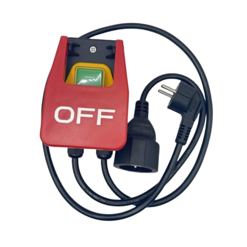 Cvoepobey 220V Einphasiger Ein-/Ausschalter, Sicherheitsschalter, Nullspannungsschalter mit Steckdose, Not-Aus-Schalter EU-Stecker von Cvoepobey