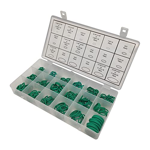Cvoepobey 270 Stück Grüner Dichtring O-Ring Nitrilkautschuk-Ring Hochtemperatur-Gummiring-Dichtung Hochdruck-Reparaturbox Verpackt Cvoepobey 270 Stück Grüner Dichtring O-Ring Nitrilkautschuk-Ring Hochtemperatur-Gummiring-Dichtung Hochdruck-Reparaturbox Verpackt von Cvoepobey