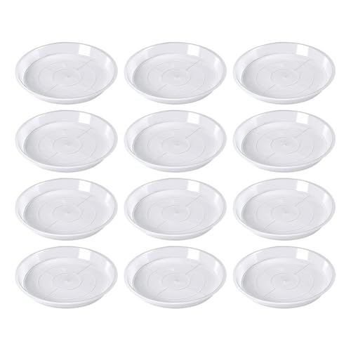 Cvoepobey 30er-Pack Pflanzenteller 14 cm Pflanzuntersetzer für Töpfe Transparente Pflanzentopf-Untersetzer Wasserdichte Pflanzenteller für Gärten von Cvoepobey