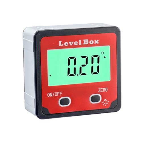 Cvoepobey 4 * 90 Grad 2-Tasten-Digitalanzeige Neigungsmesser Digitaler Neigungsmesser-Box Digitale Wasserwaage Winkelmesser Neigungsmesser Digitalanzeige Winkelmesser von Cvoepobey