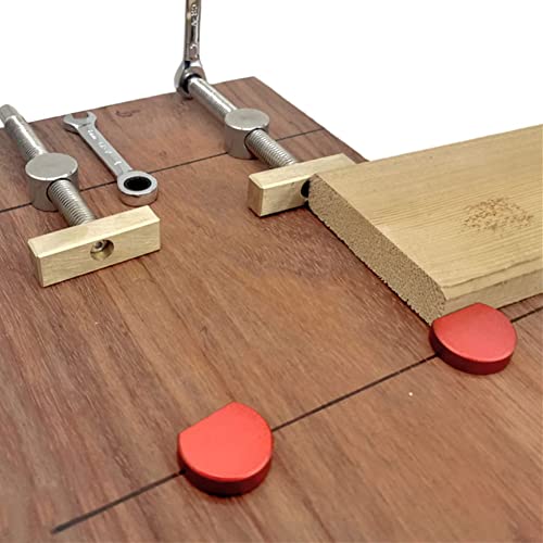 Cvoepobey 4-Teilige Bank-Hundeklemme Aus Aluminiumlegierung für T-Schienen-Holzbearbeitungs-Werkbank-Positionierungshobelstecker Passend für 20-Mm-Hundeloch (Rot) von Cvoepobey