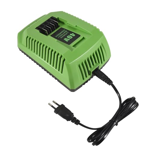 Cvoepobey 40V Lithium Batterie LadegeräT für GreenWorks 29482 G-MAX 40V Li-Ion Batterie 29472 29482 29652 G40825 EU Stecker von Cvoepobey