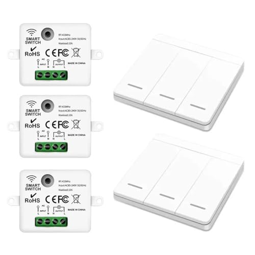 Cvoepobey 433 MHz Smart Wireless Switch Selbstbetriebener Druckknopf Wandpaneele Fernbedienung Lichtschalter Wandschalter Cvoepobey 433 MHz Smart Wireless Switch Selbstbetriebener Druckknopf Wandpaneele Fernbedienung Lichtschalter Wandschalter von Cvoepobey
