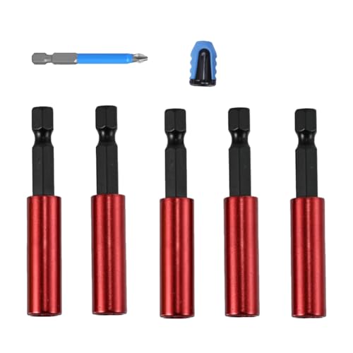 Cvoepobey 5PCS Magnetischer Verlängerungs-Bithalter für Bohrer, 1/4-Sechskant-Elektrowerkzeuge, Magnetischer Verlängerungs-Bithalter, Sechskantschaft S2 A, Einfach zu Bedienen von Cvoepobey