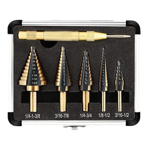 Cvoepobey 6-Teilige Bohrer Aus Schnellarbeitsstahl, Multifunktionales Stufenbohren mit Gerader Nut, Schnellarbeitsstahl-Bohrreibahle Cvoepobey 6-Teilige Bohrer Aus Schnellarbeitsstahl, Multifunktionales Stufenbohren mit Gerader Nut, Schnellarbeitsstahl-Bohrreibahle von Cvoepobey