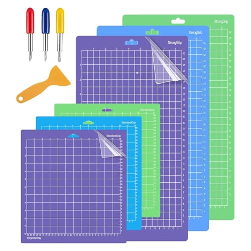 Cvoepobey 6-Teiliges Mattenset für Explore Air 2/Air/One/Maker 3/Maker - Schneidematten-Mischpaket mit Klingen, 3 Stück 8,5 X 12, 3 Stück 12 X 12 von Cvoepobey