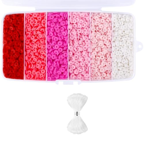Cvoepobey 6000 Stück Tonperlen für die Herstellung Von Armbändern, Polymer-Tonperlen, Flache Runde Tonscheiben-Perlen für die Schmuckherstellung, 6 Mm, Rosa, Langlebig, Einfach zu Verwenden Cvoepobey 6000 Stück Tonperlen für die Herstellung Von Armbändern, Polymer-Tonperlen, Flache Runde Tonscheiben-Perlen für die Schmuckherstellung, 6 Mm, Rosa, Langlebig, Einfach zu Verwenden von Cvoepobey