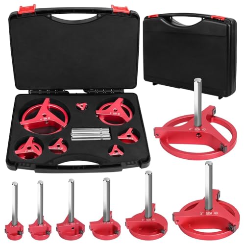 Cvoepobey 7-Teiliges PVC-Rohr-Reibahle-Set mit 3 Quadratischen Hartmetalleinsätzen, PVC-Fitting-Saver, Socket Saver für SCH40, ABS, CPVC Cvoepobey 7-Teiliges PVC-Rohr-Reibahle-Set mit 3 Quadratischen Hartmetalleinsätzen, PVC-Fitting-Saver, Socket Saver für SCH40, ABS, CPVC von Cvoepobey