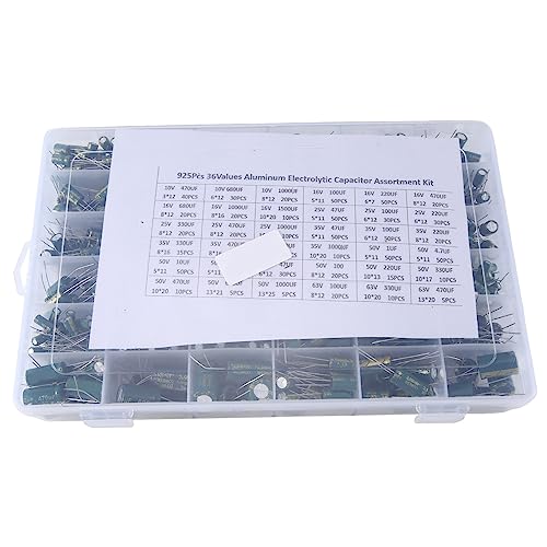 Cvoepobey 925-Teiliges Aluminium-Elektrolytkondensator-Hochfrequenz-Inline-Kit, 36 Arten Von Spezifikationen, Widerstandswert, Zubehör Cvoepobey 925-Teiliges Aluminium-Elektrolytkondensator-Hochfrequenz-Inline-Kit, 36 Arten Von Spezifikationen, Widerstandswert, Zubehör von Cvoepobey