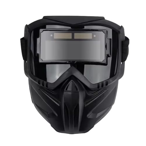 Cvoepobey Auto-Dunkel-Schweißbrillen Arbeits-Gesichtsschutz Staubsichere Auto-Dunkel-Schweißbrillenmaske Impact-Verstellbares Band Impact-Schweißerbrille Gesichtsschutzmaske von Cvoepobey