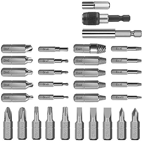 Cvoepobey BeschäDigter Schraubenextraktor, Schraubenauszieher-Kit 33 StüCk Mit Magnetischem VerläNgerungsbithalter, Buchsenadapter für Gebrochene Schrauben und Abisolierter Schrauben Cvoepobey BeschäDigter Schraubenextraktor, Schraubenauszieher-Kit 33 StüCk Mit Magnetischem VerläNgerungsbithalter, Buchsenadapter für Gebrochene Schrauben und Abisolierter Schrauben von Cvoepobey