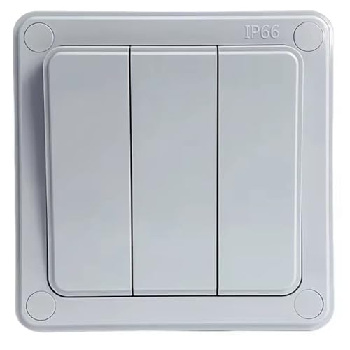 Cvoepobey Druckknopf 2-Wege Außenwandlichtschalter IP66 Wasserdicht 1/3 Gang Leistungsschalter 16A Staubdicht für Zuhause Garten 3-Gang Cvoepobey Druckknopf 2-Wege Außenwandlichtschalter IP66 Wasserdicht 1/3 Gang Leistungsschalter 16A Staubdicht für Zuhause Garten 3-Gang von Cvoepobey