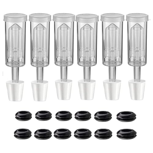 Cvoepobey Gärungs- und Brau-Luftschleusen-Set, Dichtungstülle, Gärung, Bierherstellung, Weinherstellung, Kombucha, Passend für Gallonenkrug, 6er-Pack von Cvoepobey