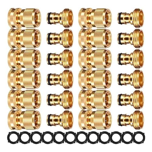 Cvoepobey Gartenschlauch-Schnellkupplung -Schnellkupplung 3/4 Dichtungsloses Adapter für Weiblichen Anschluss und Männlichen Anschluss von Cvoepobey