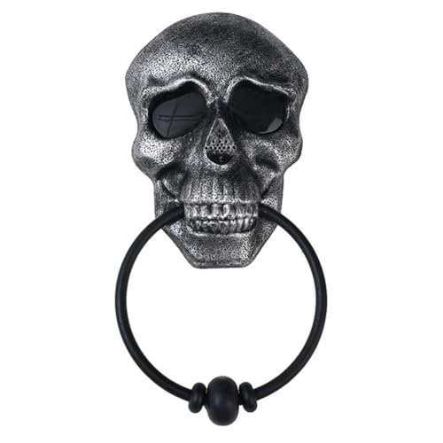 Cvoepobey Halloween-Türklingel mit Totenkopf, Spuk-Türklingel mit Sound, Leuchtendem Augapfel, Gruselige Halloween-Party-Requisiten für die Haustür B von Cvoepobey