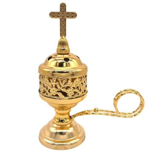 Cvoepobey Holzkohle-Räuchergefäß, Goldener Räucherstäbchenhalter, Holzkohle für Räuchergefäß, Räuchergefäß, Katholisches Räuchergefäß, Langlebig von Cvoepobey