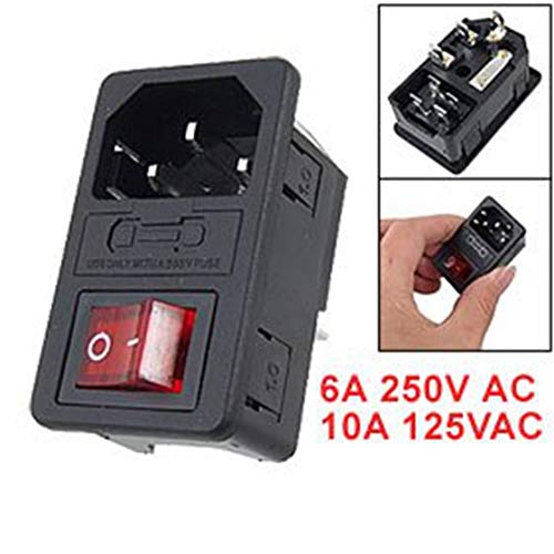 Cvoepobey Inlet Maennlich Netzanschluss mit Sicherung Schalter 10 A 250 V 3 Pin IEC320 C14 von Cvoepobey