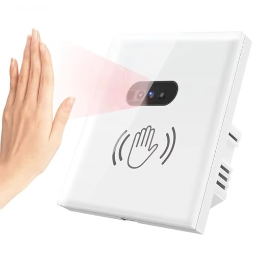 Cvoepobey Intelligenter Infrarot-Lichtschalter für die Wand, IR-Sensor, Keine Berührung Erforderlich, AC110-240 V, EU-Glas-Bildschirm, Elektrischer EU-Stecker von Cvoepobey