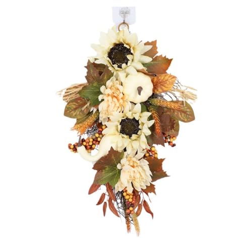 Cvoepobey Künstliche Kürbiskränze mit Blättern, Blumen-Herbst-Türgirlande, Thanksgiving-Thema Cvoepobey Künstliche Kürbiskränze mit Blättern, Blumen-Herbst-Türgirlande, Thanksgiving-Thema von Cvoepobey