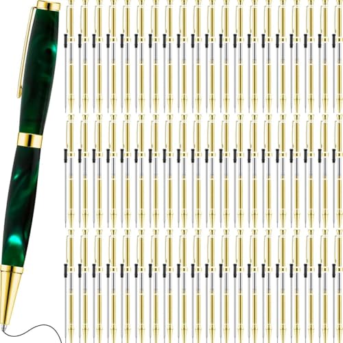 Cvoepobey Twist-Out-Stift-Kit für Woodturn 7 mm Slim Pen Bulk mit Nachfüllpackholzholzprojekten für DIY-Kunsthandwerk Gold von Cvoepobey
