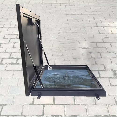 CwccLSH Dachluken Dachfensterabdeckung aus Metall, Dachlukenabdeckung, 90° drehbarer Griffverschluss, Schacht-/Kellerausgangsabdeckung(50 * 50cm) von CwccLSH