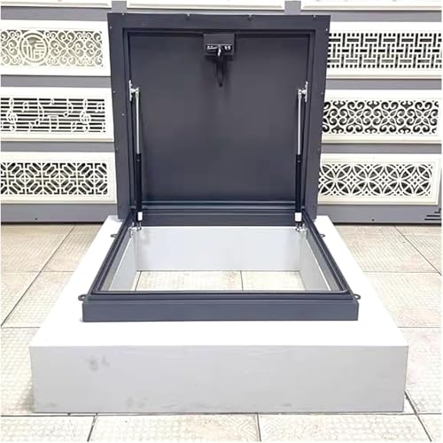 CwccLSH Dachluken Dachfensterabdeckung aus Metall, Dachlukenabdeckung, 90° drehbarer Griffverschluss, Schacht-/Kellerausgangsabdeckung(50 * 50cm) von CwccLSH