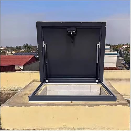 CwccLSH Dachluken Dachfensterabdeckung aus Metall, Dachlukenabdeckung, 90° drehbarer Griffverschluss, Schacht-/Kellerausgangsabdeckung(55 * 55cm) von CwccLSH