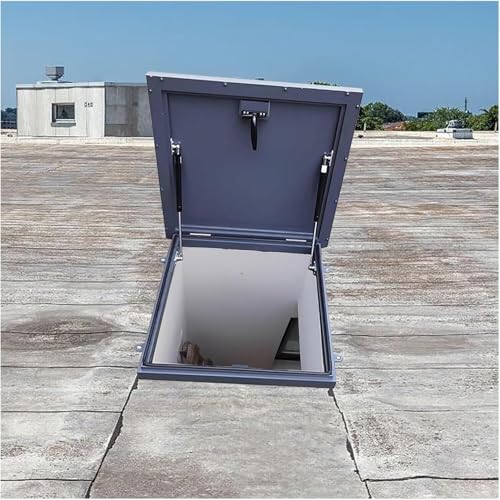 CwccLSH Dachluken Dachfensterabdeckung aus Metall, Dachlukenabdeckung, 90° drehbarer Griffverschluss, Schacht-/Kellerausgangsabdeckung(60 * 60cm) von CwccLSH