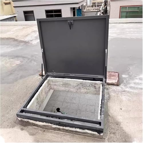 CwccLSH Dachluken Dachfensterabdeckung aus Metall, Dachlukenabdeckung, 90° drehbarer Griffverschluss, Schacht-/Kellerausgangsabdeckung(65 * 65cm) von CwccLSH