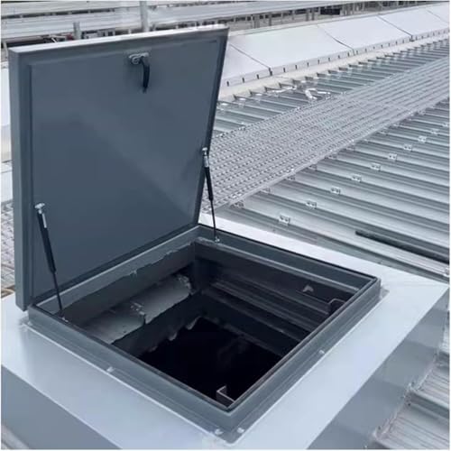 CwccLSH Dachluken Dachfensterabdeckung aus Metall, Dachlukenabdeckung, 90° drehbarer Griffverschluss, Schacht-/Kellerausgangsabdeckung(65 * 65cm) von CwccLSH