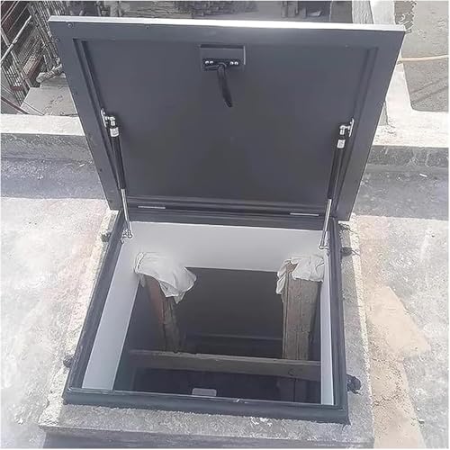 CwccLSH Dachluken Dachfensterabdeckung aus Metall, Dachlukenabdeckung, 90° drehbarer Griffverschluss, Schacht-/Kellerausgangsabdeckung(85 * 85cm) von CwccLSH