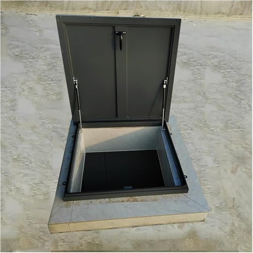 CwccLSH Dachluken Diebstahlsichere Dachlukentür, Metallabdeckung for Dachbodentreppenausstieg, regendichte Dachfensterabdeckung(55 * 55cm) von CwccLSH
