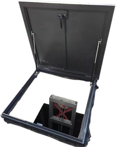 CwccLSH Dachluken Diebstahlsichere Dachlukentür, Metallabdeckung for Dachbodentreppenausstieg, regendichte Dachfensterabdeckung(70 * 70cm) von CwccLSH