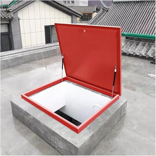 CwccLSH Dachluken Kellerausgangsabdeckung, Dachfensterabdeckung, Mit 2 Gasdruckfedern, Externe Dachlukenabdeckung for Schutz Gegen Wind Und Regen(100 * 100cm) von CwccLSH